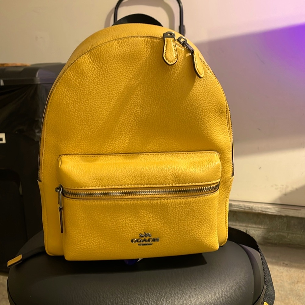 Coach Honey Backpack Medium Charlie Pebbled Leather